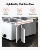 Food Warmers & Chafing Dishes: VEVOR Commercial Food Warmer, 1500W Electric Stainless Steel Steam Food Warmer with Lid, 4-Pan Fast Heating Countertop Buffet Bain Marie with Soup & Perforated Ladles, for Catering, Restaurant, Party