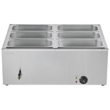 Food Warmers & Chafing Dishes: VEVOR Commercial Food Warmer, 1500W Electric Stainless Steel Steam Food Warmer with Lid, 6-Pan Fast Heating Countertop Buffet Bain Marie with Soup & Perforated Ladles, for Catering, Restaurant, Party