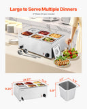 Food Warmers & Chafing Dishes: VEVOR Commercial Food Warmer, 6-Pan Electric Steam Table, 1200W Professional Countertop Stainless Steel Buffet Bain Marie with 30-85°C Temp Control for Catering, Buffet, Parties, Restaurants