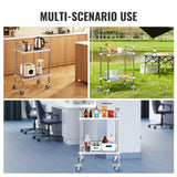 Utility Trolleys: VEVOR Lab Rolling Cart, 2-Shelf Stainless Steel Rolling Cart, Lab Serving Cart with Swivel Casters, Dental Utility Cart for Clinic, Lab,  Hospital, Salon, 15.16"x21.57"x34.06"