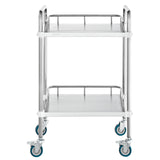 Utility Trolleys: VEVOR Lab Rolling Cart, 2-Shelf Stainless Steel Rolling Cart, Lab Serving Cart with Swivel Casters, Dental Utility Cart for Clinic, Lab,  Hospital, Salon, 15.16"x21.57"x34.06"