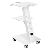 Kitchen & Dining Trolleys: VEVOR Trolley Cart Dental Lab Mobile Rolling Serving Cart 3 Layers with Socket