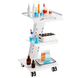 Kitchen & Dining Trolleys: VEVOR Trolley Cart Dental Lab Mobile Rolling Serving Cart 3 Layers with Socket