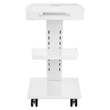 Kitchen & Dining Trolleys: VEVOR Trolley Cart Dental Lab Mobile Rolling Serving Cart 3 Layers with Socket