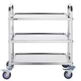 Kitchen & Dining Trolleys: VEVOR Stainless Steel Cart, 3 Layers Lab Utility Cart 181 kg Weight Capacity, Medical Cart with Lockable Universal Wheels, for Lab, Clinic, Kitchen, Salon