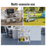 Kitchen & Dining Trolleys: VEVOR Stainless Steel Cart, 3 Layers Lab Utility Cart 181 kg Weight Capacity, Medical Cart with Lockable Universal Wheels, for Lab, Clinic, Kitchen, Salon