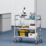 Kitchen & Dining Trolleys: VEVOR Stainless Steel Cart, 3 Layers Lab Utility Cart 181 kg Weight Capacity, Medical Cart with Lockable Universal Wheels, for Lab, Clinic, Kitchen, Salon