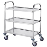 Kitchen & Dining Trolleys: VEVOR Stainless Steel Cart, 3 Layers Lab Utility Cart 181 kg Weight Capacity, Medical Cart with Lockable Universal Wheels, for Lab, Clinic, Kitchen, Salon