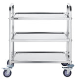 Kitchen & Dining Trolleys: VEVOR Stainless Steel Cart, 3 Layers Lab Utility Cart 181 kg Weight Capacity, Medical Cart with Lockable Universal Wheels, for Lab, Clinic, Kitchen, Salon