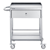 Kitchen & Dining Trolleys: VEVOR Medical Cart, 2 Layer stainless Steel Cart100 kg Weight Capacity Utility Cart Silent Wheels and a Drawer for Lab, Clinic, kitchen, Salon