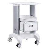 Kitchen & Dining Trolleys: VEVOR 2 Tiers Lab Carts Mobile Medical Cart with 1 Drawer & 1 Top Tray White