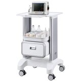 Kitchen & Dining Trolleys: VEVOR 2 Tiers Lab Carts Mobile Medical Cart with 1 Drawer & 1 Top Tray White