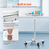 Changing Tables: VEVOR Mayo Stand, Stainless Steel Mayo Tray, Load Capacity up to 35 lbs, Adjustable Height 25.2"-39.8", Medical Tray on Wheels with Removable Tray for Spa, Salon, Clinic, Personal Care