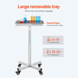 Changing Tables: VEVOR Mayo Stand, Stainless Steel Mayo Tray, Load Capacity up to 35 lbs, Adjustable Height 25.2"-39.8", Medical Tray on Wheels with Removable Tray for Spa, Salon, Clinic, Personal Care