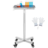 Changing Tables: VEVOR Mayo Stand, Stainless Steel Mayo Tray, Load Capacity up to 35 lbs, Adjustable Height 25.2"-39.8", Medical Tray on Wheels with Removable Tray for Spa, Salon, Clinic, Personal Care
