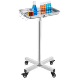 Changing Tables: VEVOR Mayo Stand, Stainless Steel Mayo Tray, Load Capacity up to 35 lbs, Adjustable Height 25.2"-39.8", Medical Tray on Wheels with Removable Tray for Spa, Salon, Clinic, Personal Care