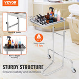 Kitchen & Dining Trolleys: VEVOR Stainless Steel Lab Cart with Single Tray & 2 Silent Wheels for Lab Clinic