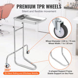 Kitchen & Dining Trolleys: VEVOR Stainless Steel Lab Cart with Single Tray & 2 Silent Wheels for Lab Clinic