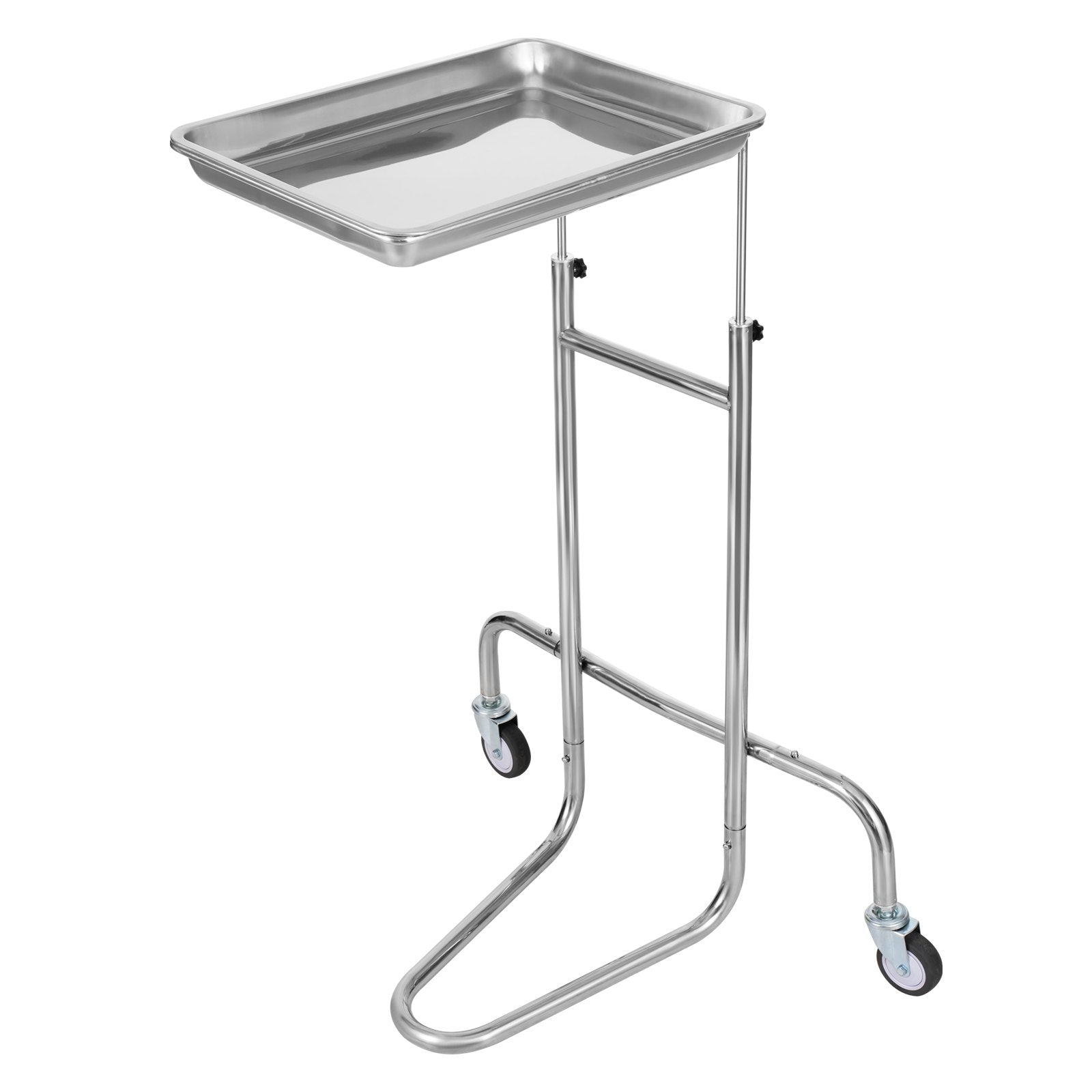 Kitchen & Dining Trolleys: VEVOR Stainless Steel Lab Cart with Single Tray & 2 Silent Wheels for Lab Clinic