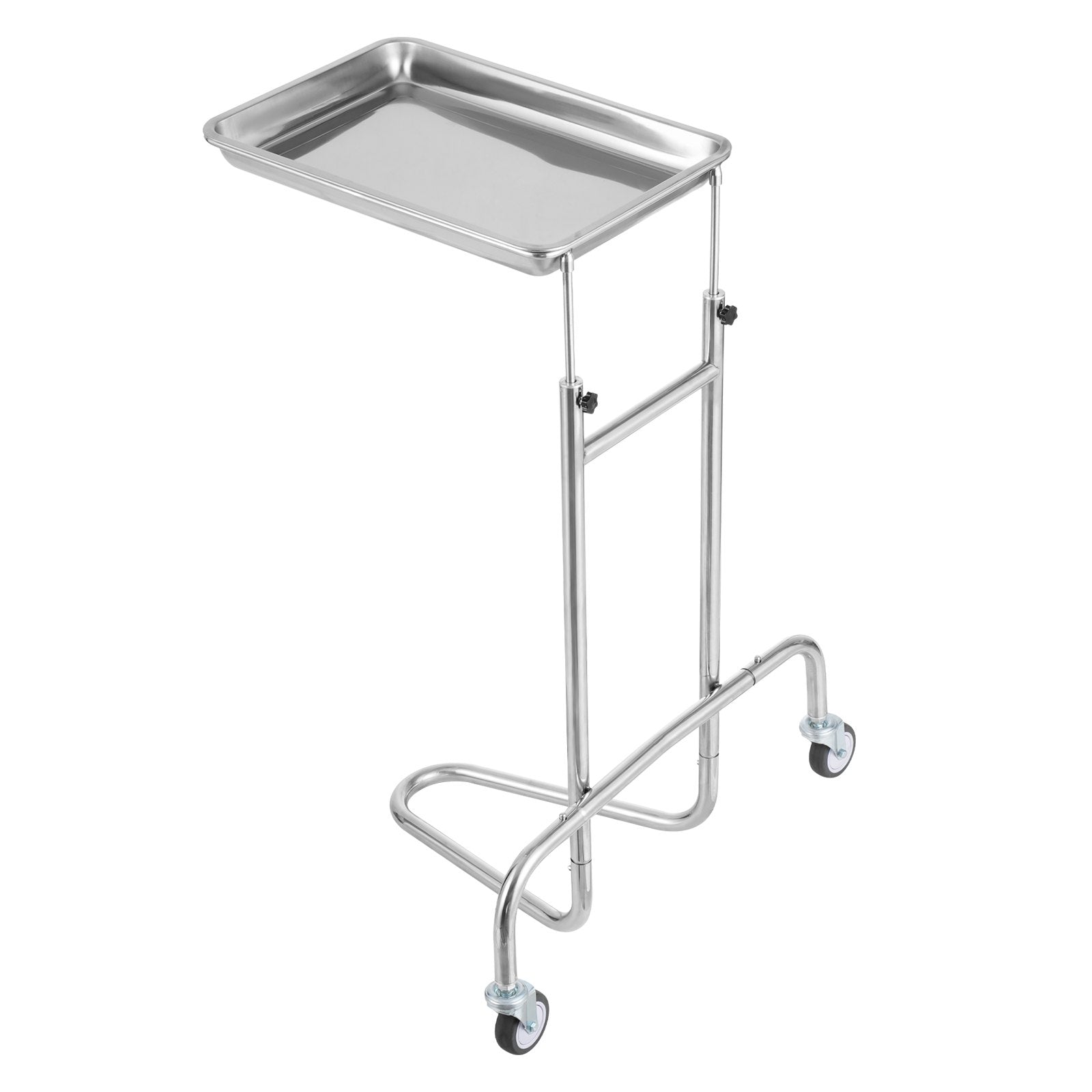 Kitchen & Dining Trolleys: VEVOR Stainless Steel Lab Cart with Single Tray & 2 Silent Wheels for Lab Clinic