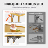 Kitchen & Dining Trolleys: VEVOR 2 Tiers Stainless Steel Lab Carts with 2 Trays & 4 Silent Wheels Golden