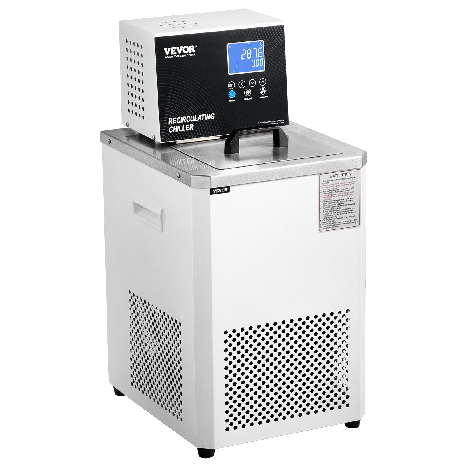 Fountain & Ponds Accessories: VEVOR Laboratory Chiller Circulator, 6L Chiller Lab Low Temperature Cooling Liquid, 23°F-212°F Circulator Pump Chiller, LCD Display, 304 Stainless Steel Water Bath Recirculating Water Cooling Chiller