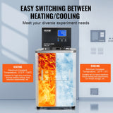 Fountain & Ponds Accessories: VEVOR Laboratory Chiller Circulator, 6L Chiller Lab Low Temperature Cooling Liquid, 23°F-212°F Circulator Pump Chiller, LCD Display, 304 Stainless Steel Water Bath Recirculating Water Cooling Chiller