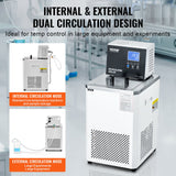 Fountain & Ponds Accessories: VEVOR Laboratory Chiller Circulator, 6L Chiller Lab Low Temperature Cooling Liquid, 23°F-212°F Circulator Pump Chiller, LCD Display, 304 Stainless Steel Water Bath Recirculating Water Cooling Chiller