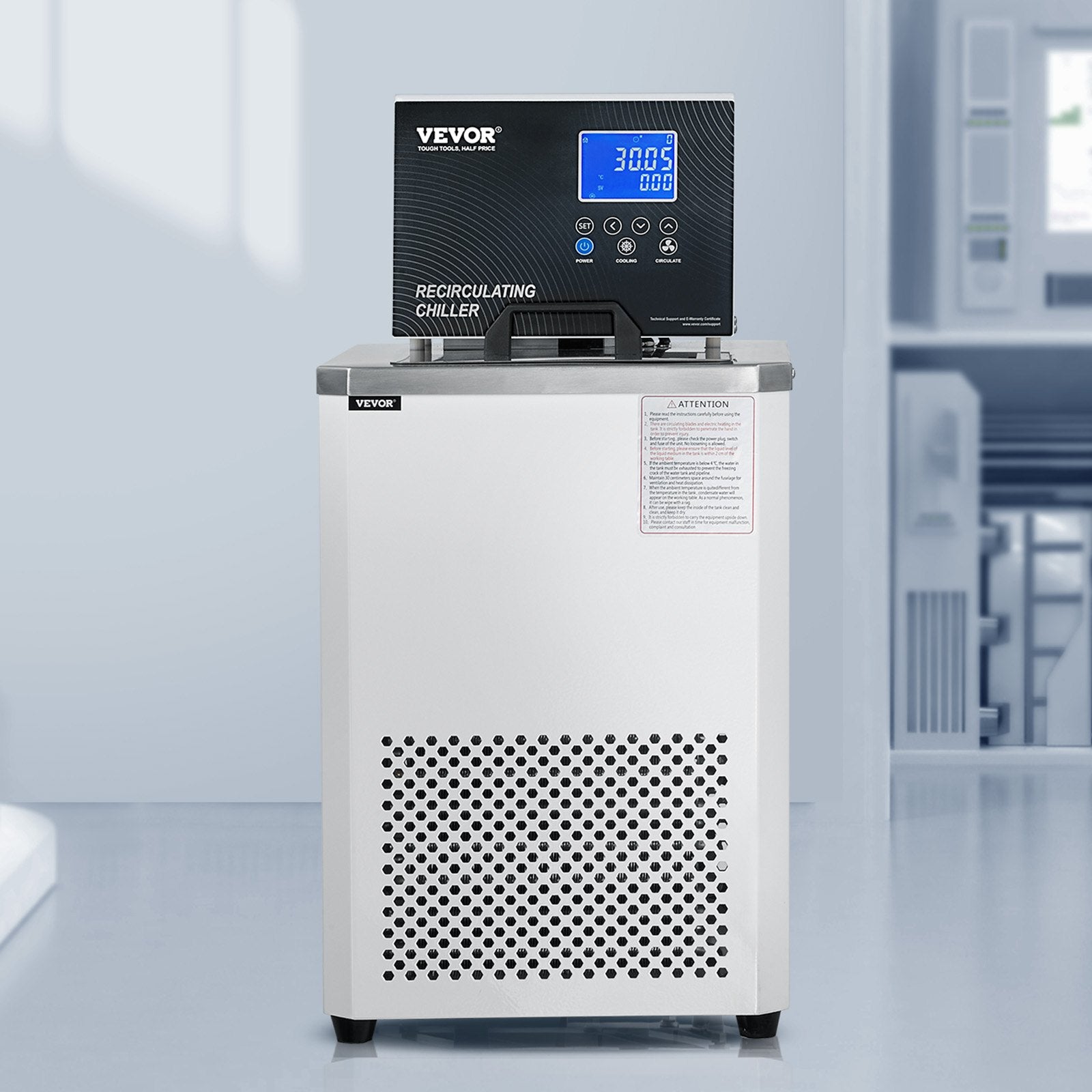 Fountain & Ponds Accessories: VEVOR Laboratory Chiller Circulator, 6L Chiller Lab Low Temperature Cooling Liquid, 23°F-212°F Circulator Pump Chiller, LCD Display, 304 Stainless Steel Water Bath Recirculating Water Cooling Chiller
