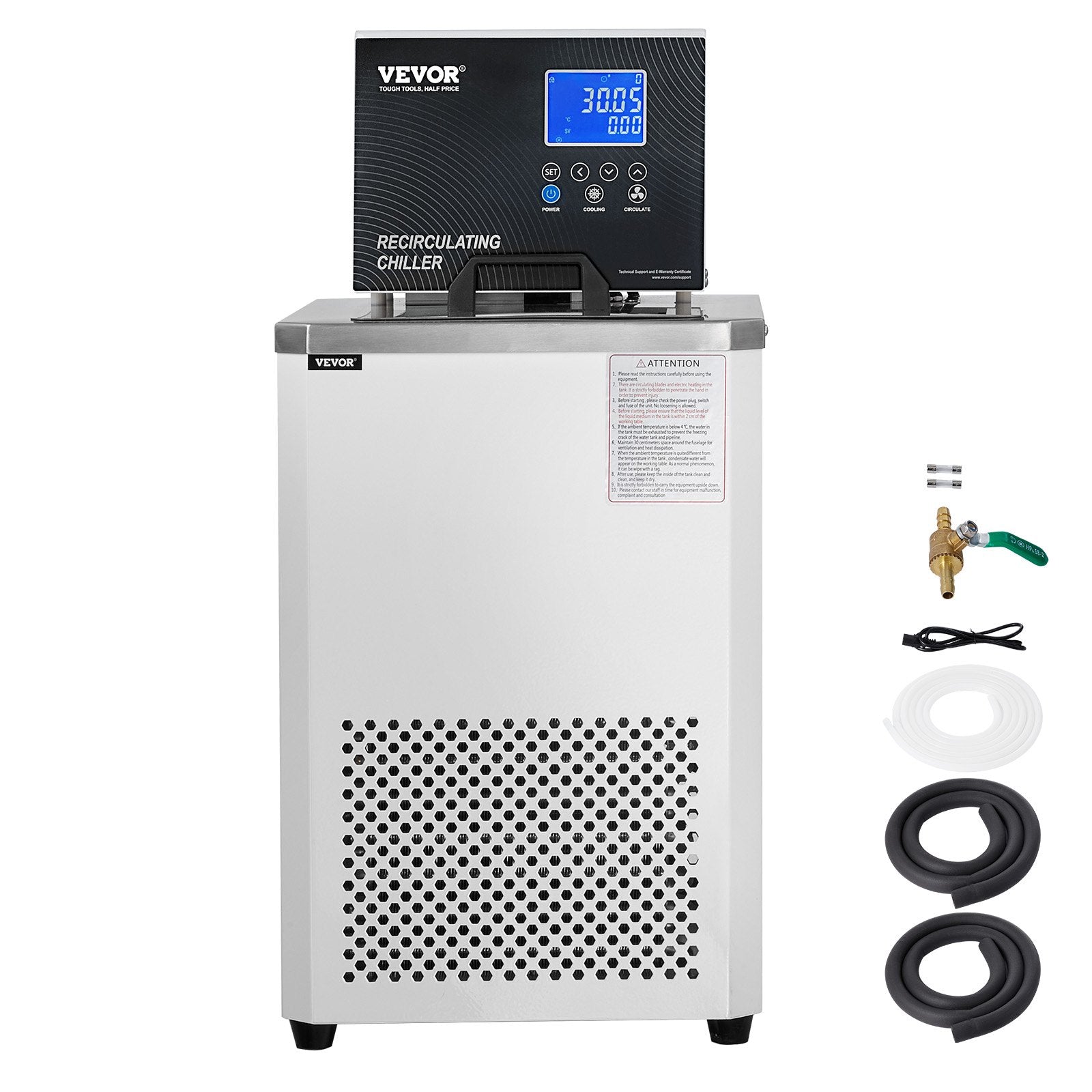 Fountain & Ponds Accessories: VEVOR Laboratory Chiller Circulator, 6L Chiller Lab Low Temperature Cooling Liquid, 23°F-212°F Circulator Pump Chiller, LCD Display, 304 Stainless Steel Water Bath Recirculating Water Cooling Chiller