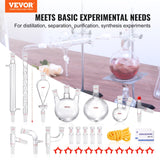 Audio Accessories: VEVOR Lab Glassware Distillation Kit 1000ml 3.3 Boro 29 pcs Glassware Equipment