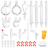 Distilling & Brewing: VEVOR Lab Distillation Kit, 3.3 Boro Lab Glassware Distillation Kit with 24, 40 Joint, 1000ml Essential Oil Distillation Apparatus Kit, 32 pcs Set of Glassware Equipment