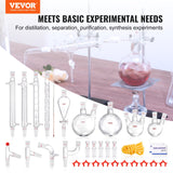 Distilling & Brewing: VEVOR Lab Distillation Kit, 3.3 Boro Lab Glassware Distillation Kit with 24, 40 Joint, 1000ml Essential Oil Distillation Apparatus Kit, 32 pcs Set of Glassware Equipment