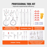 Distilling & Brewing: VEVOR Lab Distillation Kit, 3.3 Boro Lab Glassware Distillation Kit with 24, 40 Joint, 1000ml Essential Oil Distillation Apparatus Kit, 32 pcs Set of Glassware Equipment