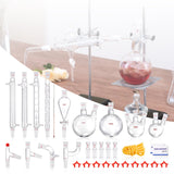 Distilling & Brewing: VEVOR Lab Distillation Kit, 3.3 Boro Lab Glassware Distillation Kit with 24, 40 Joint, 1000ml Essential Oil Distillation Apparatus Kit, 32 pcs Set of Glassware Equipment