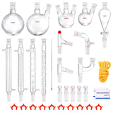 Distilling & Brewing: VEVOR Lab Distillation Kit, 3.3 Boro Lab Glassware Distillation Kit with 24, 40 Joint, 1000ml Essential Oil Distillation Apparatus Kit, 32 pcs Set of Glassware Equipment