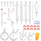 Distilling & Brewing: VEVOR Lab Distillation Kit, 3.3 Boro Lab Glassware Distillation Kit with 24, 40 Joint, 1000ml Essential Oil Distillation Apparatus Kit, 32 pcs Set of Glassware Equipment