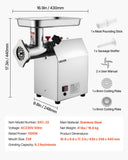 Speciality Appliances: VEVOR Commercial Electric Meat Grinder 9.2 Lbs/Min Sausage Stuffer Maker Kitchen