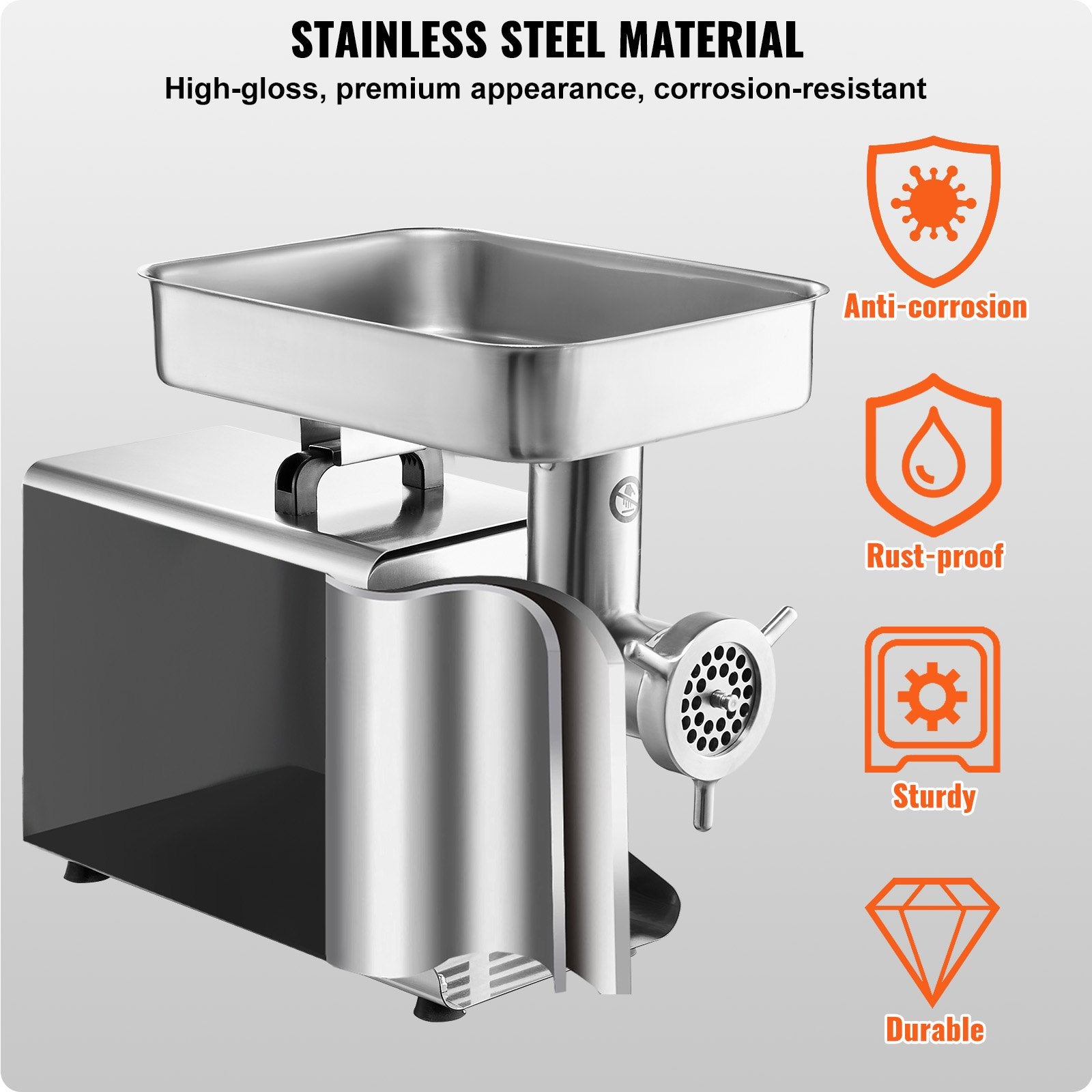 Commercial Electric Meat Grinder 21 Lbs/Min Sausage Stuffer Maker Kitchen