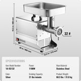 Speciality Appliances: VEVOR Commercial Electric Meat Grinder 21 Lbs/Min Sausage Stuffer Maker Kitchen