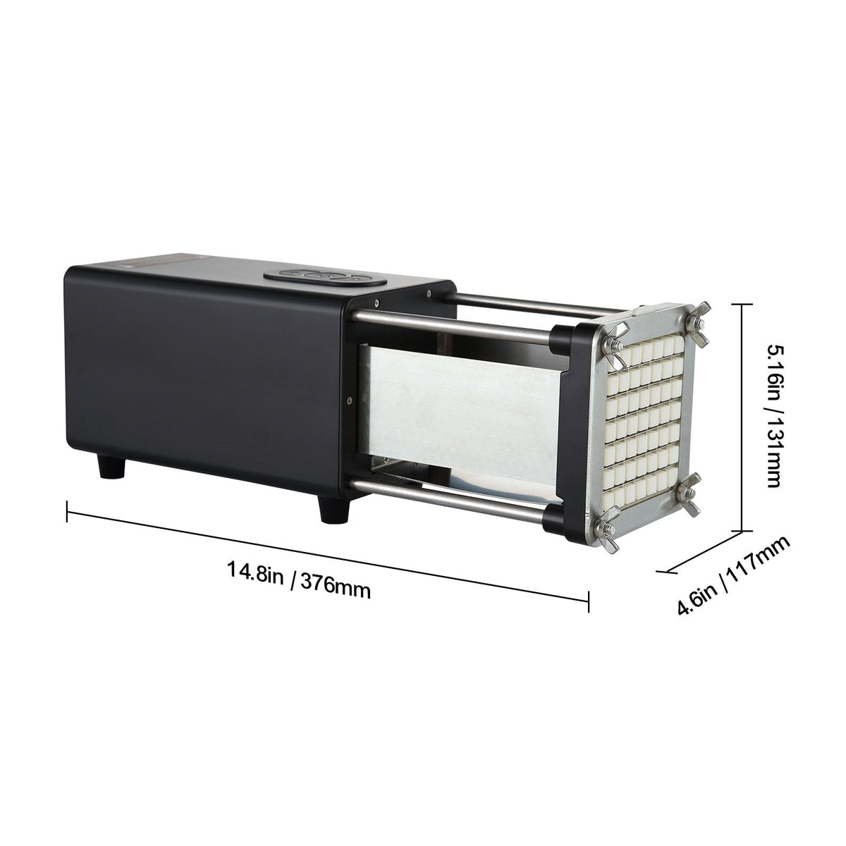 Electric French Fry Cutter, Potato Slicer with 1/2-Inch and 3/8-Inch Stainless Steel Blades, Potato Cutter Chopper w/ Anti-slip Feet, Great for Potato, French Fries, Cucumber, Vegetables, Carrot