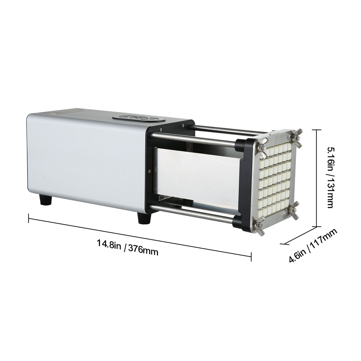 Electric French Fry Cutter, Potato Slicer with 1/2-Inch and 3/8-Inch Stainless Steel Blades, Potato Cutter Chopper w/ Anti-slip Feet, Great for Potato, French Fries, Cucumber, Vegetables, Carrot