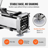 Food Storage: VEVOR French Fry Cutter, Potato Slicer with 1/2-Inch and 3/8-Inch Stainless Steel Blades, Manual Potato Cutter Chopper with Suction Cups, Great for Potato, French Fries, Cucumber, Vegetables, Carrot