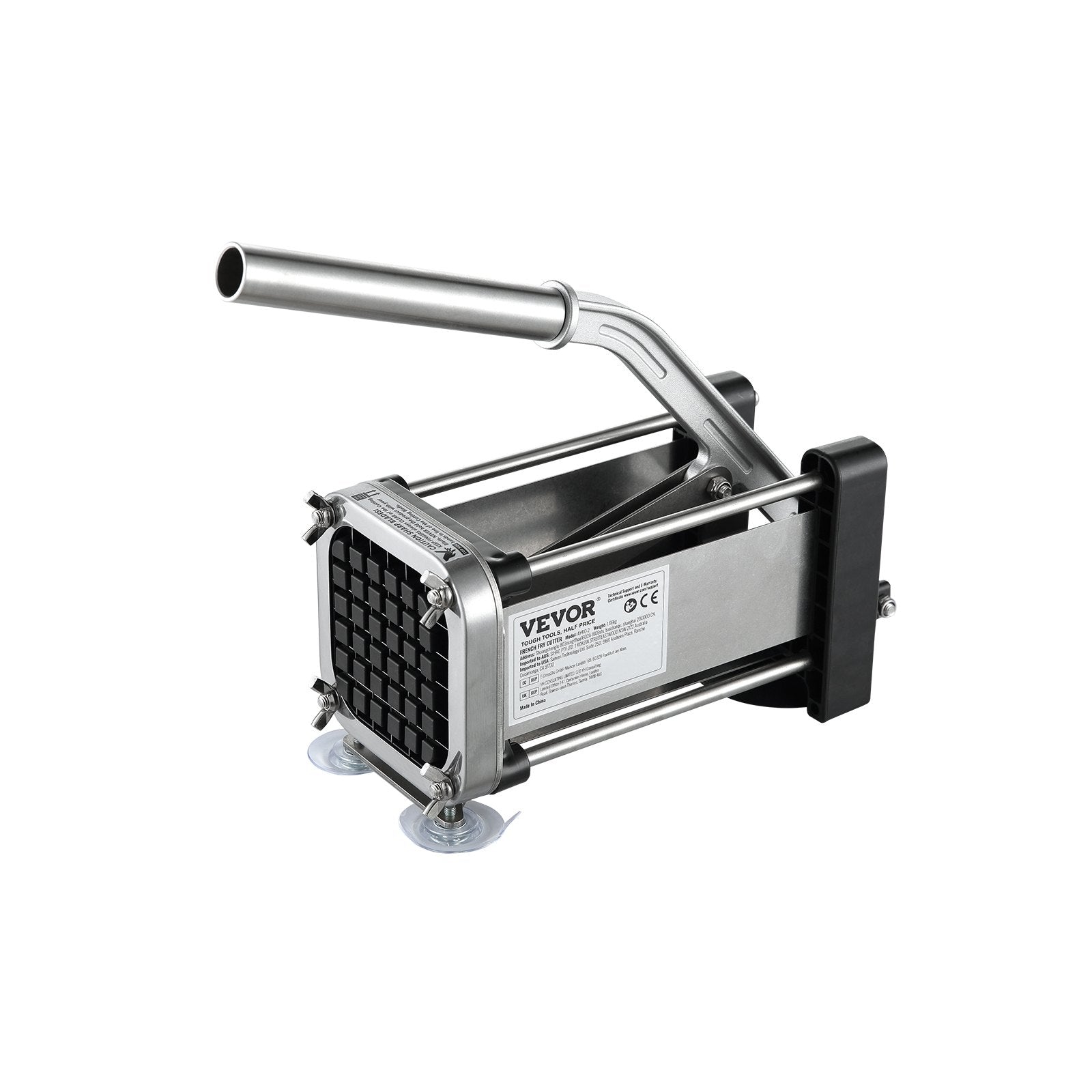 Food Storage: VEVOR French Fry Cutter, Potato Slicer with 1/2-Inch and 3/8-Inch Stainless Steel Blades, Manual Potato Cutter Chopper with Suction Cups, Great for Potato, French Fries, Cucumber, Vegetables, Carrot