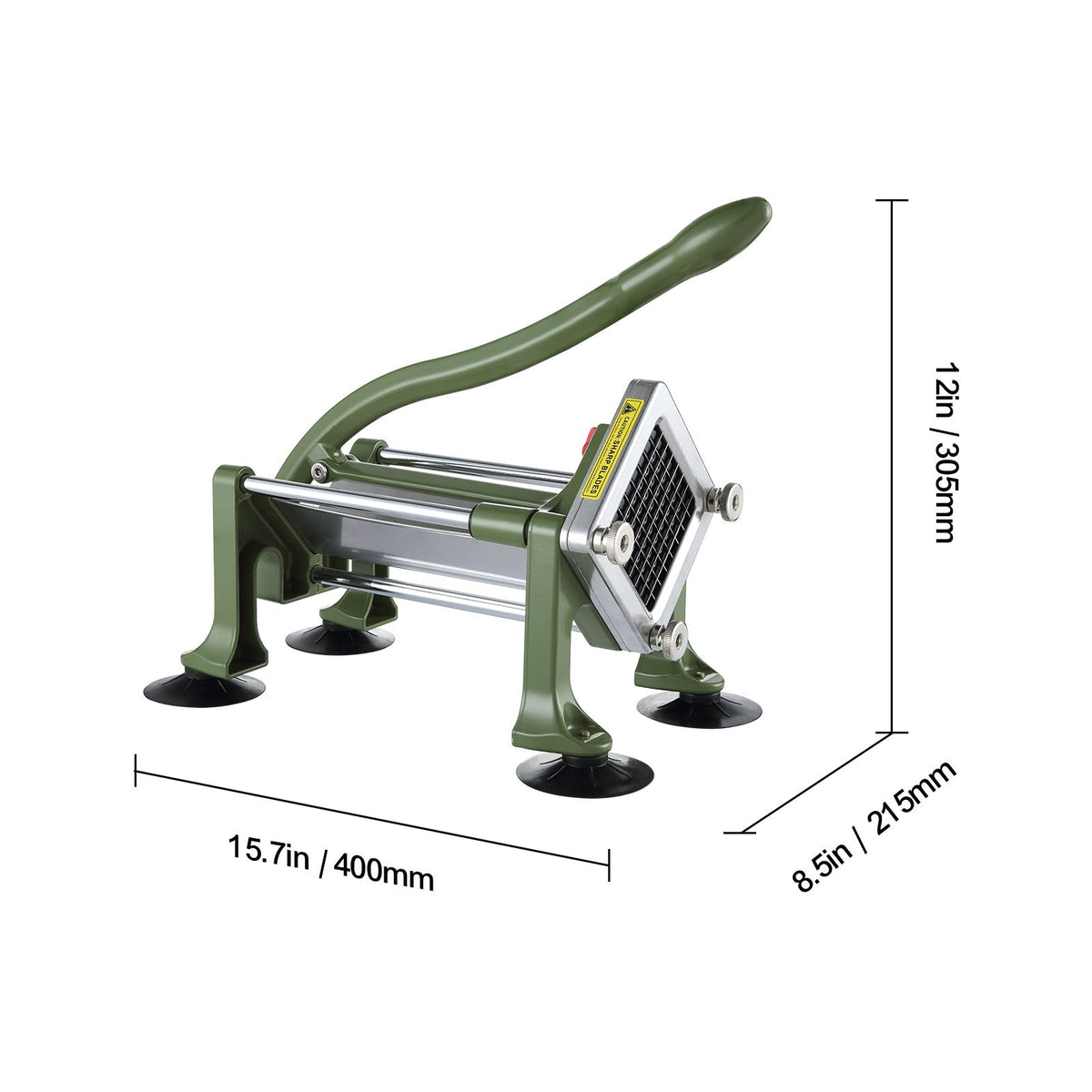 French Fry Cutter, Potato Slicer with 1/2" 3/8" 1/4" Stainless Steel Blades, Manual Potato Cutter Chopper with Suction Cups, Great for Potato, French Fries, Cucumber, Vegetables, Carrot