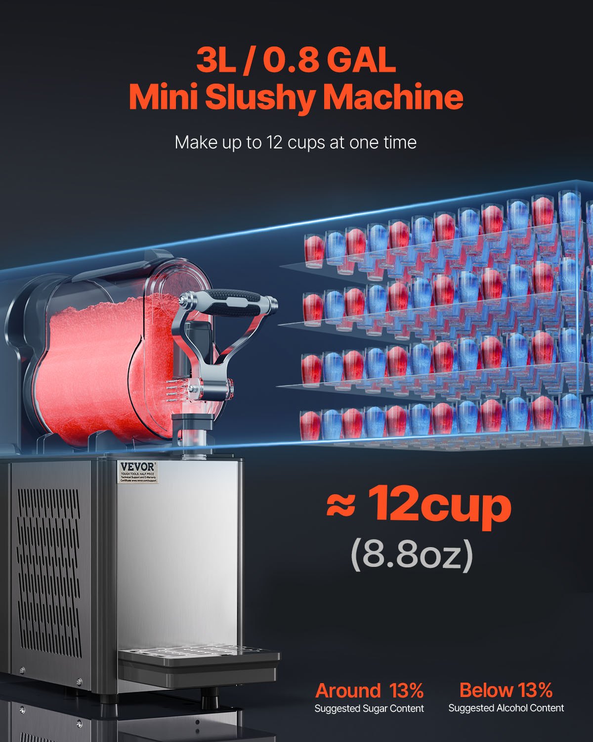 3L Commercial Slushy Machine Margarita Smoothie Frozen Drink Maker