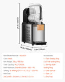 Food Storage: VEVOR Commercial Slushy Machine, 4L Single Tank Frozen Drink Machine, 16 Cups Stainless Steel Margarita Smoothie Frozen Drink Maker, Slushie Maker for Home Party Restaurants Cafe Bars