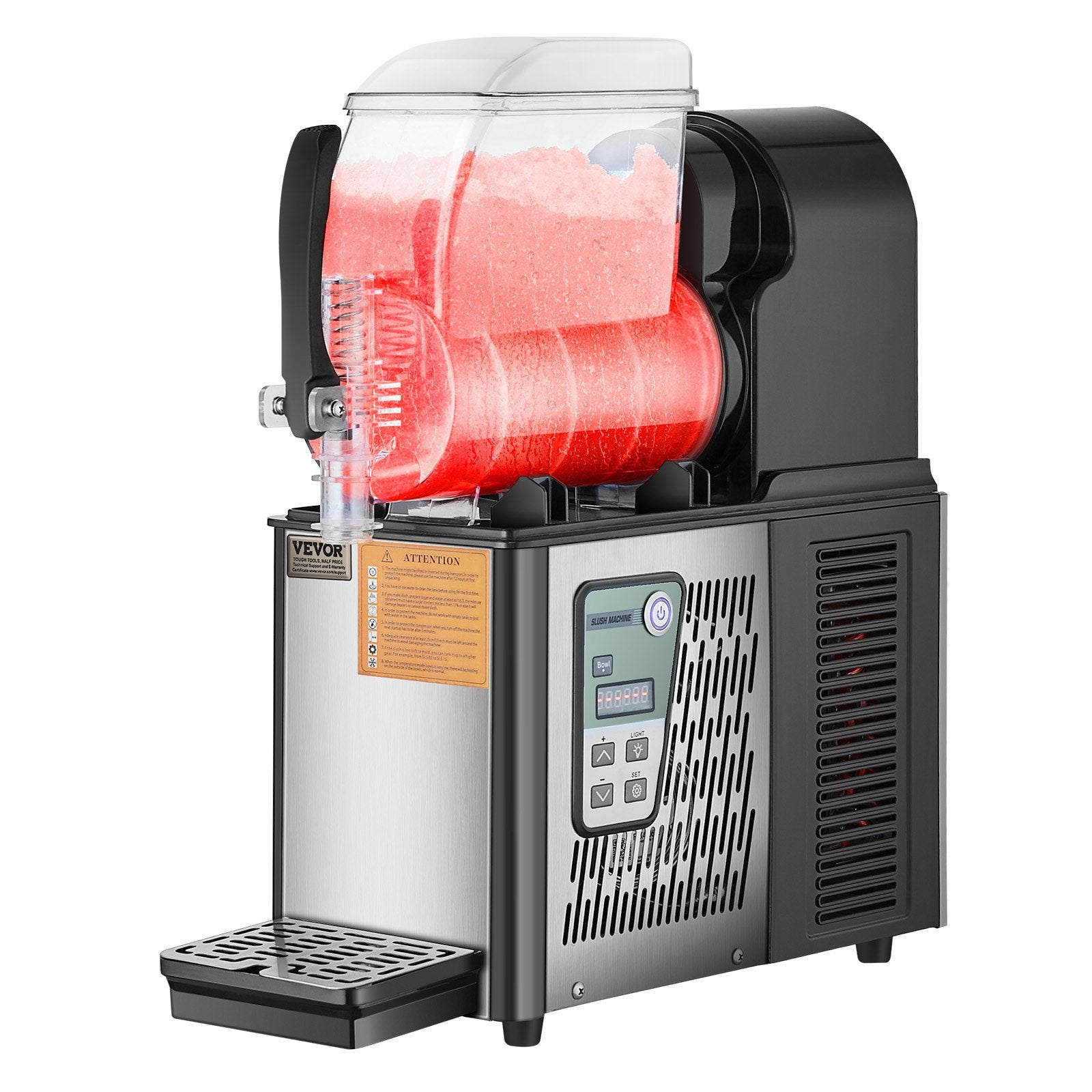 Commercial Slushy Machine, 4L Single Tank Frozen Drink Machine, 16 Cups Stainless Steel Margarita Smoothie Frozen Drink Maker, Slushie Maker for Home Party Restaurants Cafe Bars