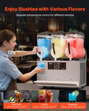 Food Storage: VEVOR 12Lx3 Tank Commercial Slushy Machine Margarita Smoothie Frozen Drink Maker