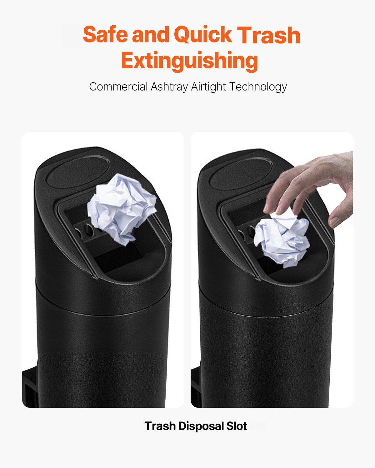Cosmetic & Toiletry Bags: VEVOR Cigarette Butt Receptacle, Stainless Steel Cylinder Cigarette Butt Container, Wall Mounted and Weatherproof Outdoor Cigarette Butt Disposal for Garden, Office, Restaurant, Hotel, Bar, Black